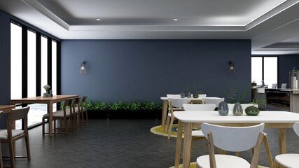 cafe bar 3d design interior for coffee shop logo mockup