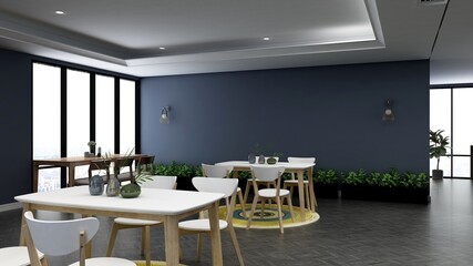 cafe bar 3d design interior for coffee shop logo mockup