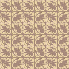 Japanese Wild Flower Tile Vector Seamless Pattern