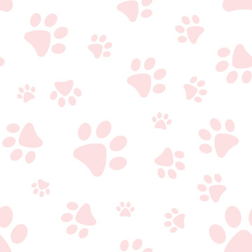 Pastel paw pattern, cute vector pattern for pets