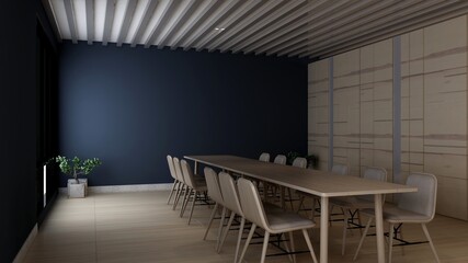 modern office meeting room for company wall logo mockup