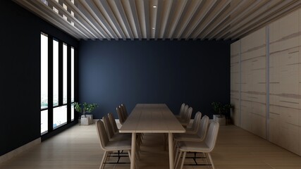 modern office meeting room for company wall logo mockup