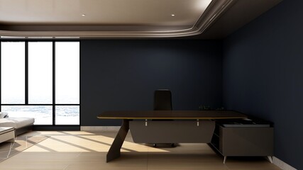 office front desk or receptionist room with modern design interior