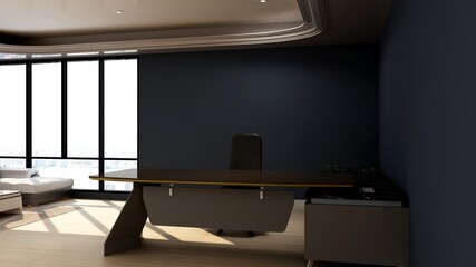 office front desk or receptionist room with modern design interior