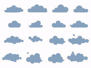 Clouds. Isolated on a light background. Banner icons. Vector. Design elements