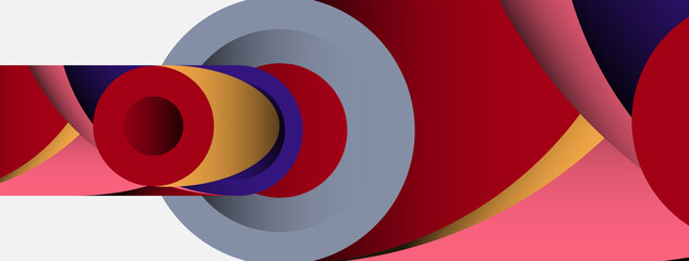 Obraz premium Abstract background. Minimal geometric circles and round style shapes with deep shadow effects. Trendy technology business template for wallpaper banner or background