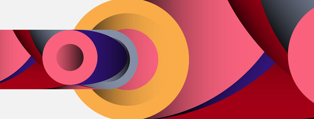 Obraz premium Abstract background. Minimal geometric circles and round style shapes with deep shadow effects. Trendy technology business template for wallpaper banner or background