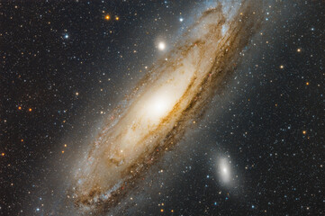 Andromeda galaxy with stars in the night deep sky
