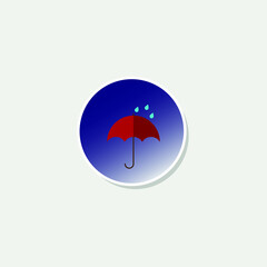 umbrella and rain flat Icon