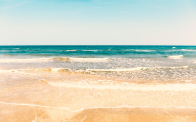 Calm late summer sea, blue sky