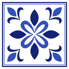 Azulejos portuguese traditional ornamental tile