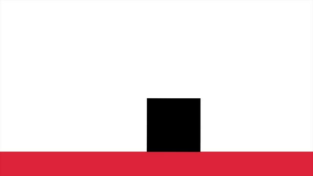 Looped animation for loading status with balls and square playing ping pong in loop
