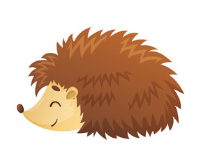 Cute adorable hedgehog baby animal cartoon vector illustration on white background © Happypictures