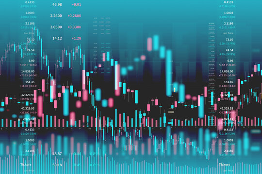 Abstract financial market stock charts trading screen monitor background.