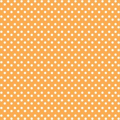 White and orange Polka Dot seamless pattern. Vector background.