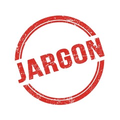 JARGON text written on red grungy round stamp.