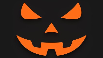 halloween pumpkin jack black orange background wallpaper 3d render