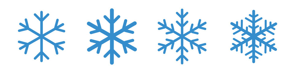 Set of blue Snowflakes icons. Black snowflake. Snowflakes template. Snowflake winter. Snowflakes icons. Snowflake vector icon