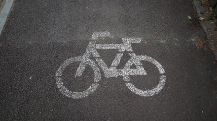 bicycle lane sign - obrazy, fototapety, plakaty