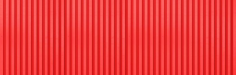 Panorama of Red Corrugated metal background and texture surface or galvanize steel