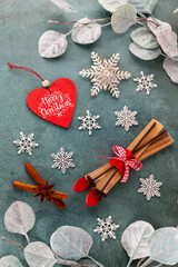 Festive background with christmas decoration.