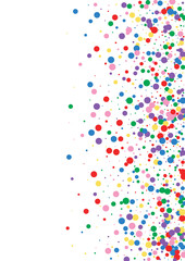 Yellow Dot Cover Texture. Confetti Paint Background. Multicolored Creative Circle. Orange Christmas Round Illustration.