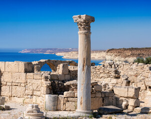 Old Greek ruins of ancient Kourion, Limassol District. Cyprus.