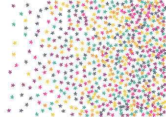 Orange Foliage Vector White Background. Bright Confetti Forest Backdrop. October Leaf Design. Green Leaf Texture.