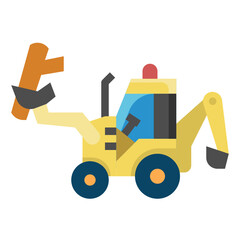 backhoe line icon