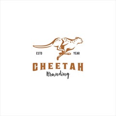 Cheetah Cat Tiger Logo Design Vector Image