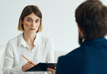 Obraz premium communication with a psychologist work therapy problems diagnostics of a patient