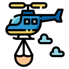 chopper line icon