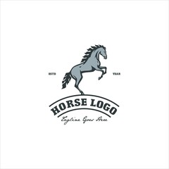 Horse Stallion Canter Logo Design Vector Image