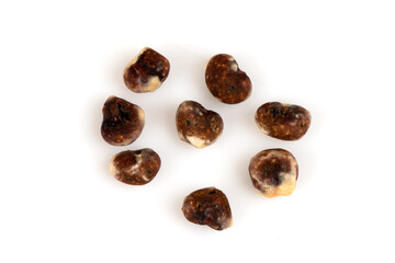 Baobab seeds isolated on white background.