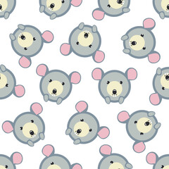 Seamless vector pattern of Mouse on white background