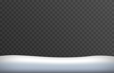 Vector drifts on isolated transparent background. Snow png, snowdrifts, winter, snow on the ground. Winter design element.