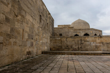 Exterior of an old palace in the old city of Baku, Azerbaijan