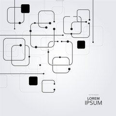 Geometric lines and dots. Lines square pattern. Modern abstract background. Connection vector illustration for print and web design