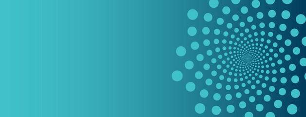 Minimal abstract green blue background template with golden ratio elements. Geometric website header or banner design with spiral circle fibonacci pattern.