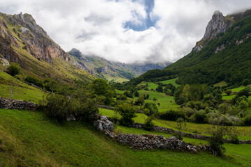 landscape in the mountains. Somiedo Natural park in Spain.