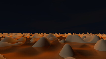 Obraz premium Desert with sky background. 3D illustration, 3D rendering 