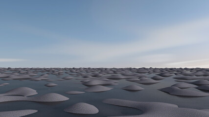 Desert with sky background. 3D illustration, 3D rendering	