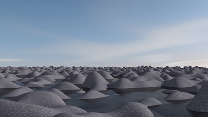 Obraz premium Desert with sky background. 3D illustration, 3D rendering