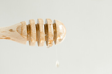 Honey. Wooden spoon. 
