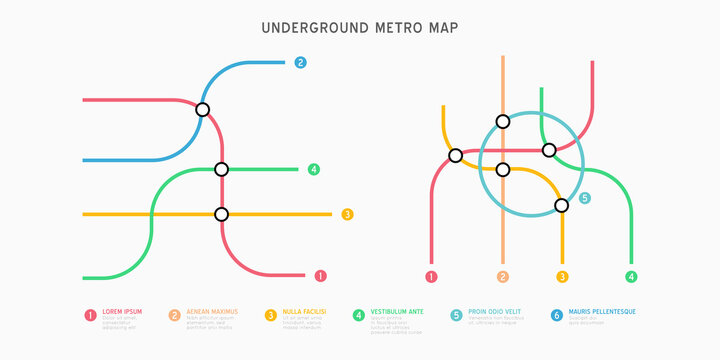 City Subway transportation scheme. Underground connection top view.