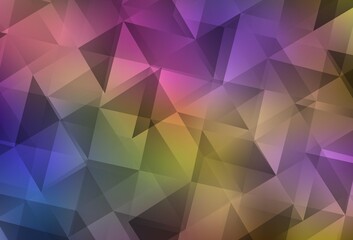 Light Multicolor vector gradient triangles template.