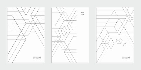 Abstract geometric technological company brochure. Vector business flyer.