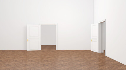 Empty room with Wall Background. 3D illustration, 3D rendering