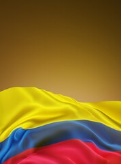 Fototapeta na wymiar Abstract Colombia Flag 3D Render (3D Artwork)