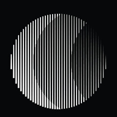 Lines in Semi Circle Form .  Vector Illustration .Technology round. Moon Logo . Design element . Abstract Geometric shape .